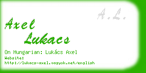 axel lukacs business card